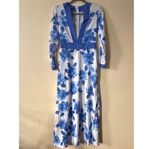 Blue Floral Maxi Dress